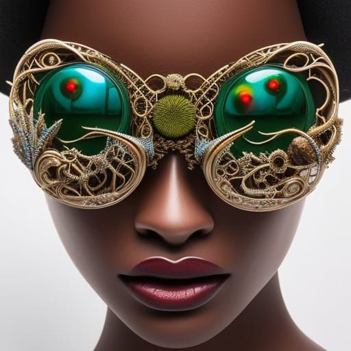 Mysterious Mycelium Creature with Funky Eyewear