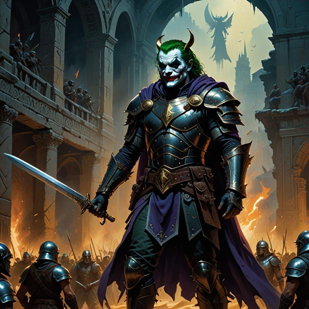 Clash of Chaos: Joker vs. Gandalf in Ancient Colosseum