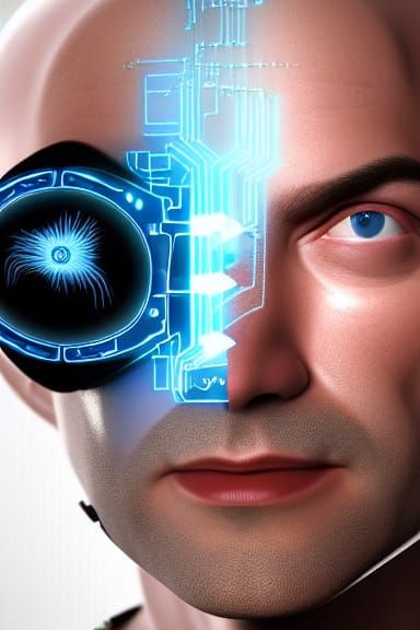 Mind-Controlled Human Form in Futuristic Neurointerface Conc...