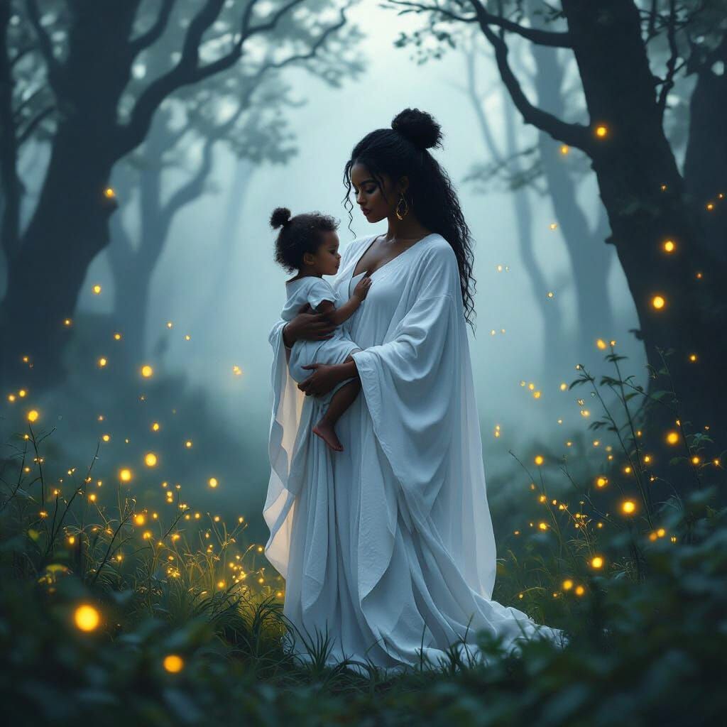 Mystic Woods: Black Female with Child
