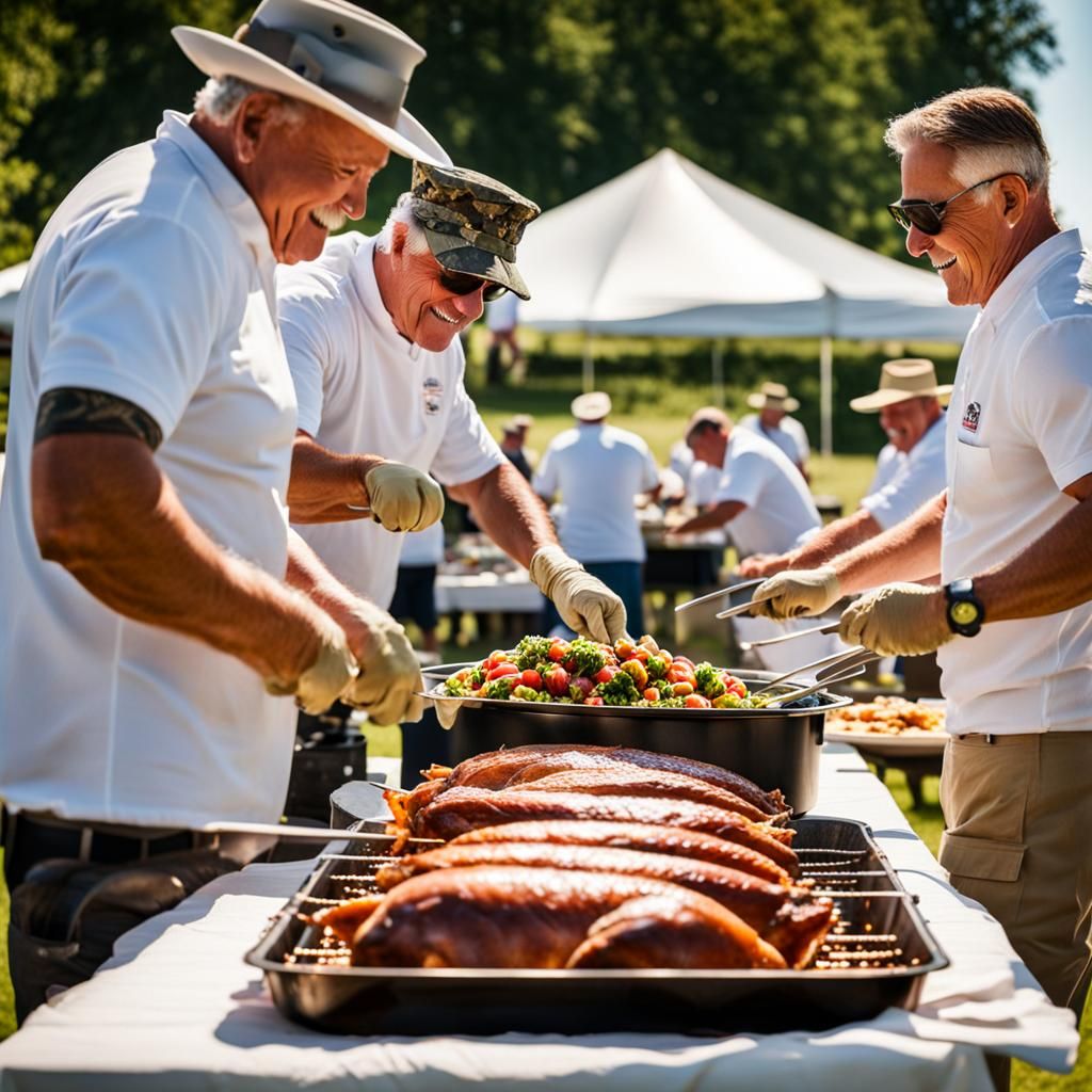 Veterans Host Pig Roast on Sunny Day
