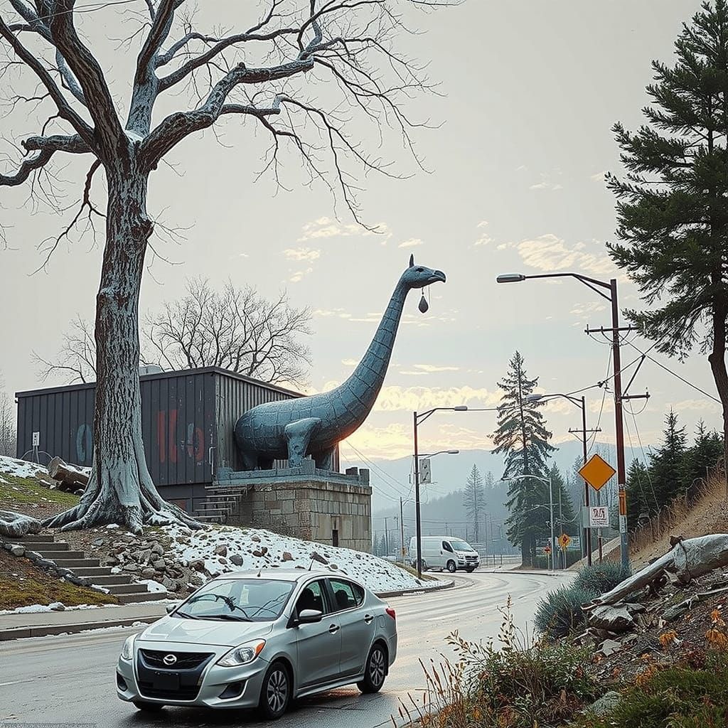 Hyperrealistic Sculpture Illuminated with Vivid Colors