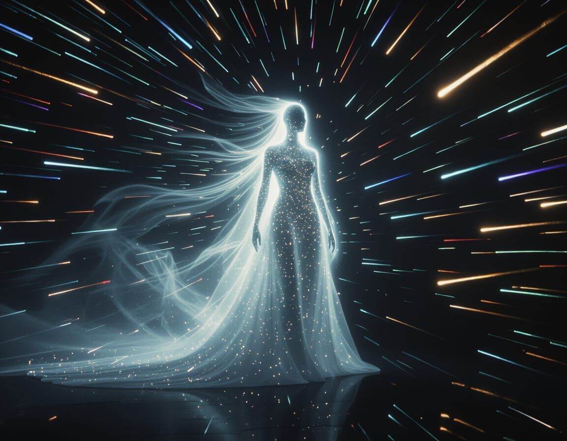 Ethereal Star Being in Cosmic Expanse