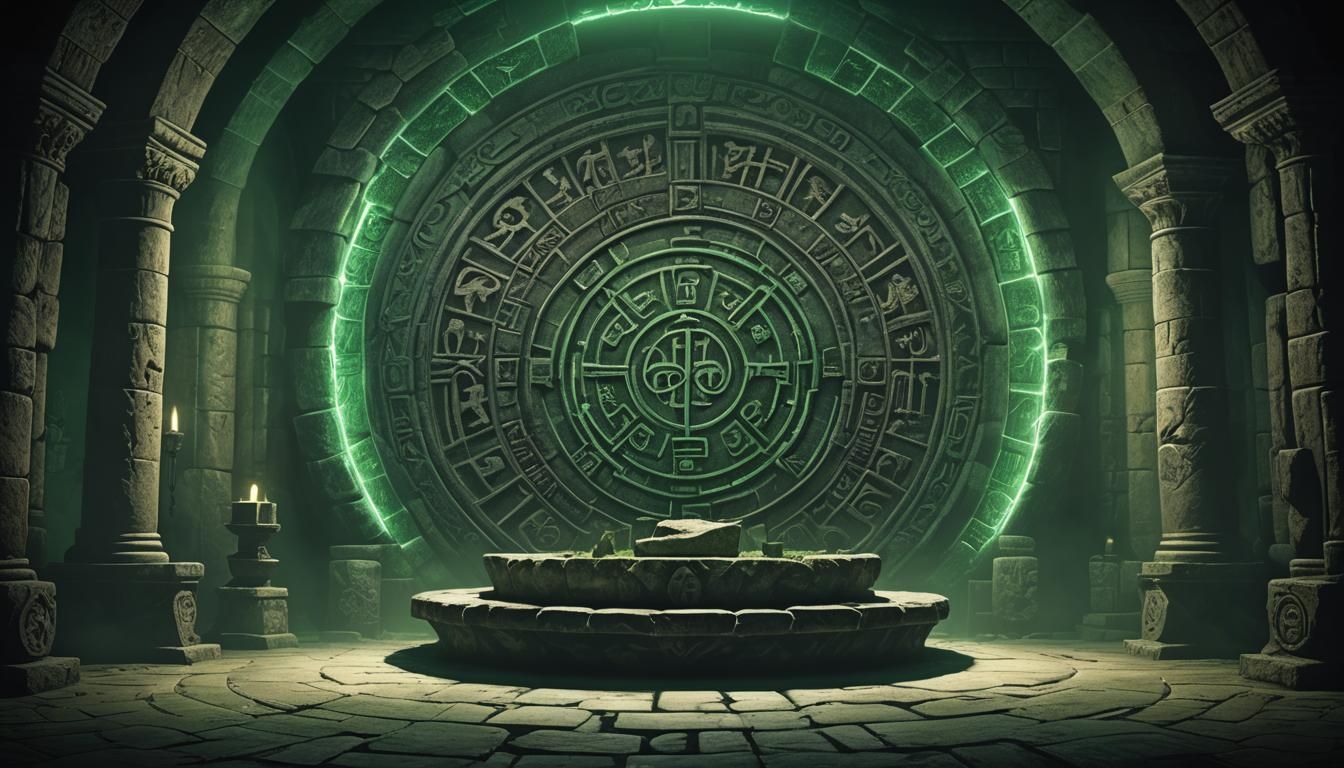 Ominous Altar Chamber in Dark Fantasy Style