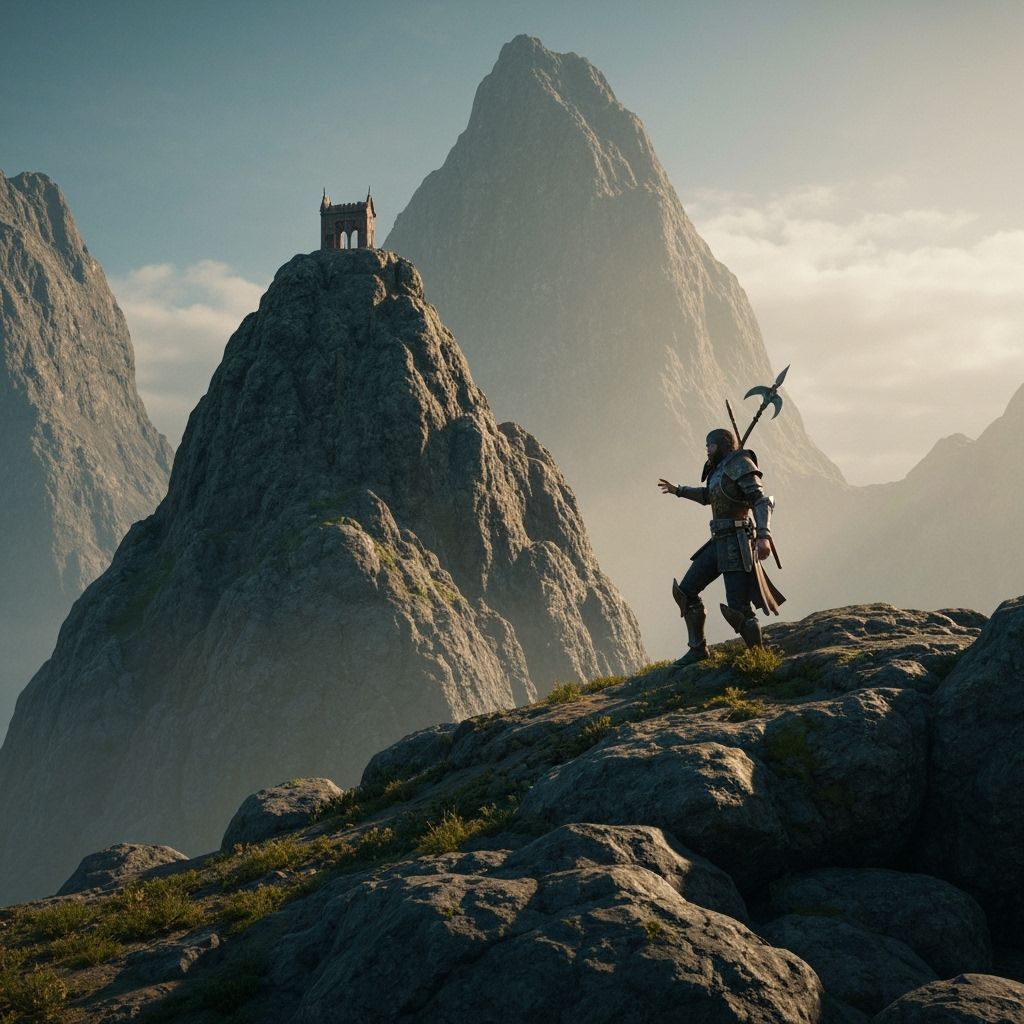 Majestic Dragon Soaring Over Medieval Castle