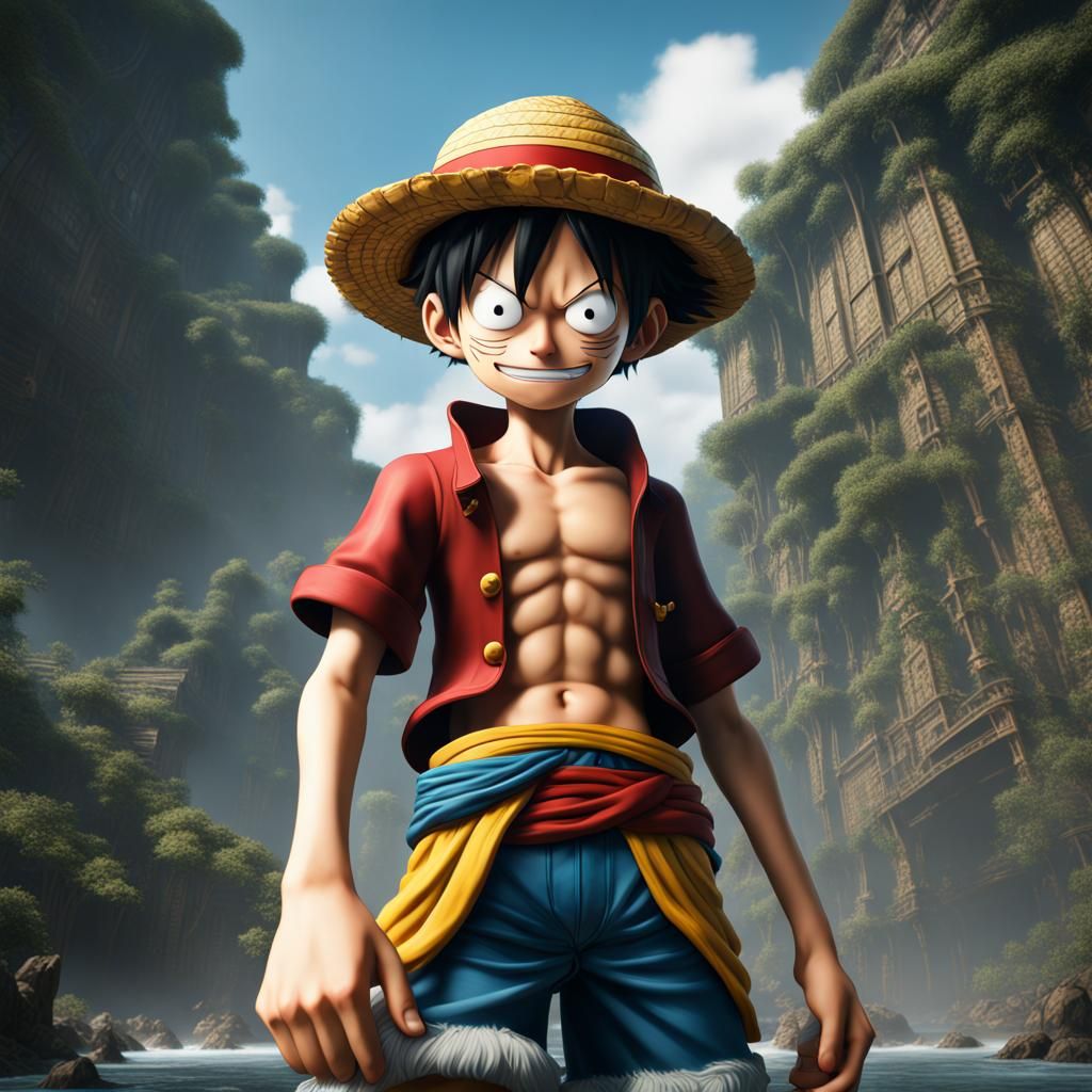Luffy: Detailed Matte Painting in Deep Color