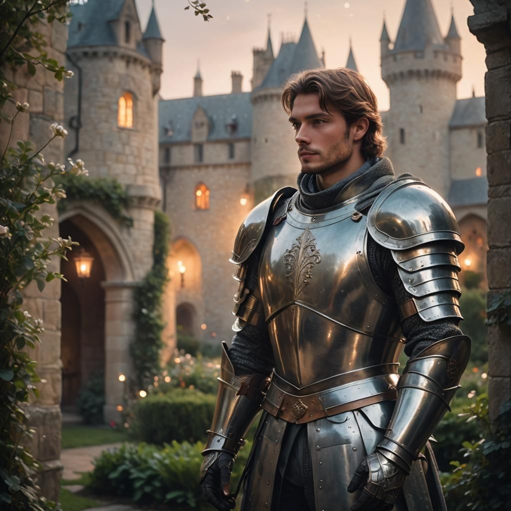 Romance Book Cover: Knight in Moonlight Garden