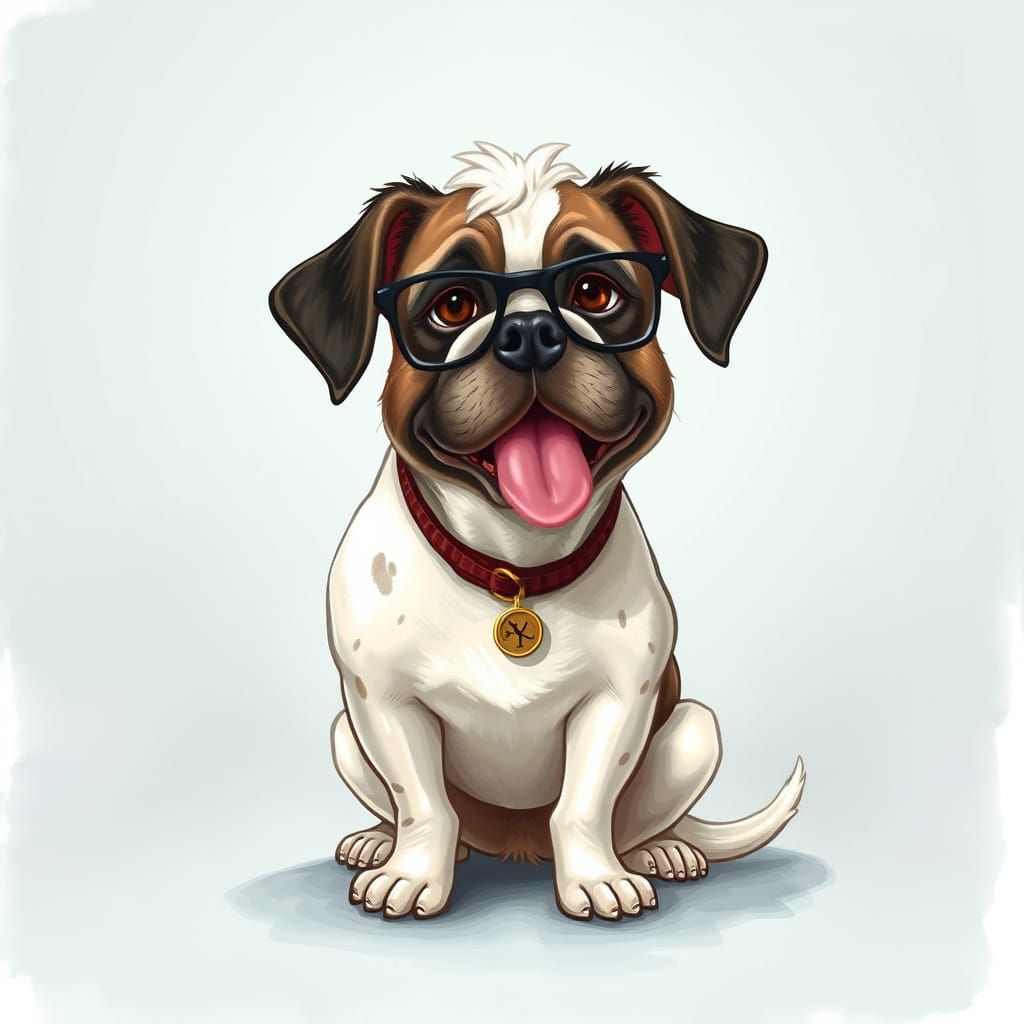 Whimsical Dog Caricature Art