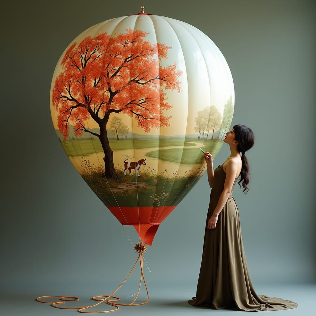 Woman Paints Nature on Mylar Balloons