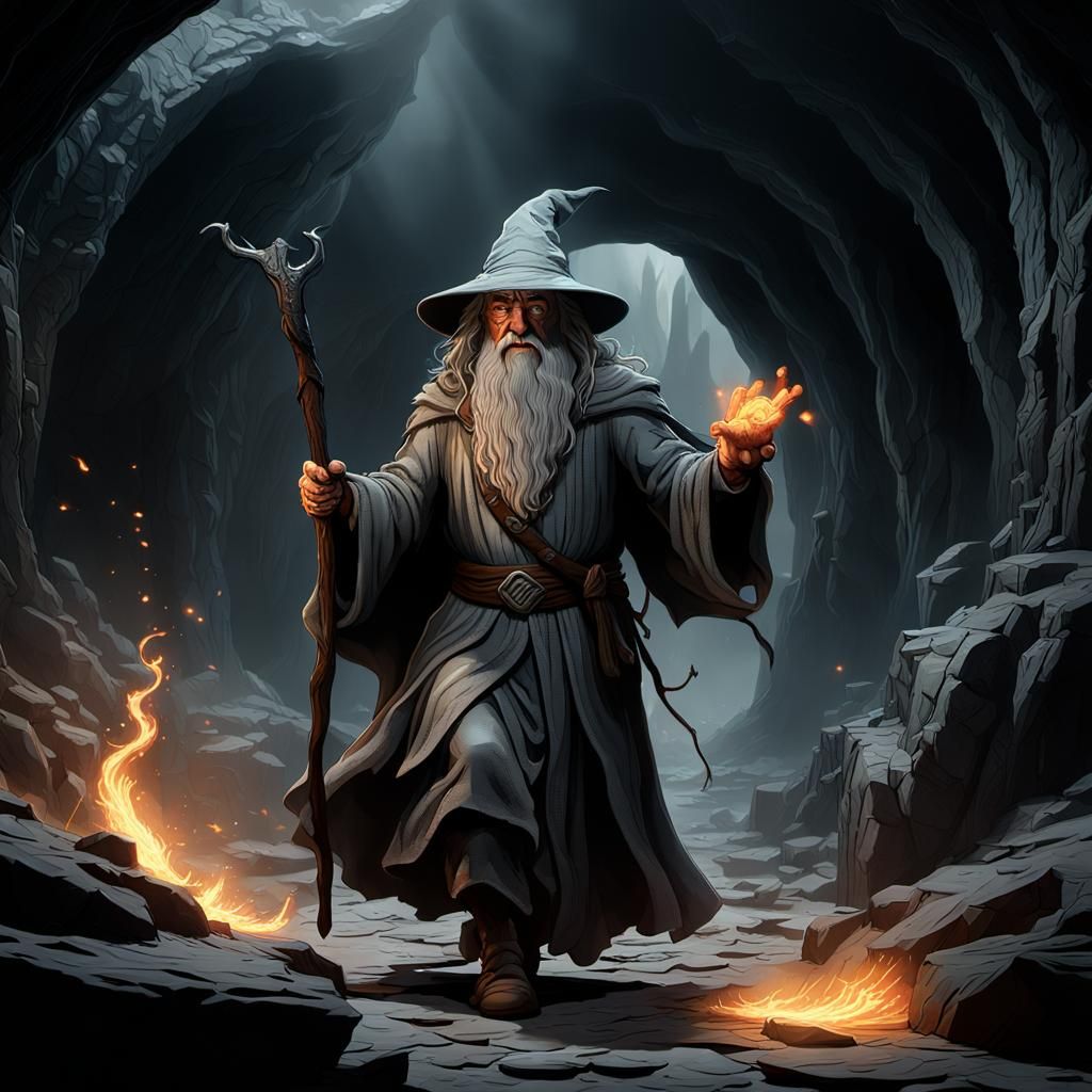 Mighty Gandalf the Grey from The Lord of the Rings (Tolkien).