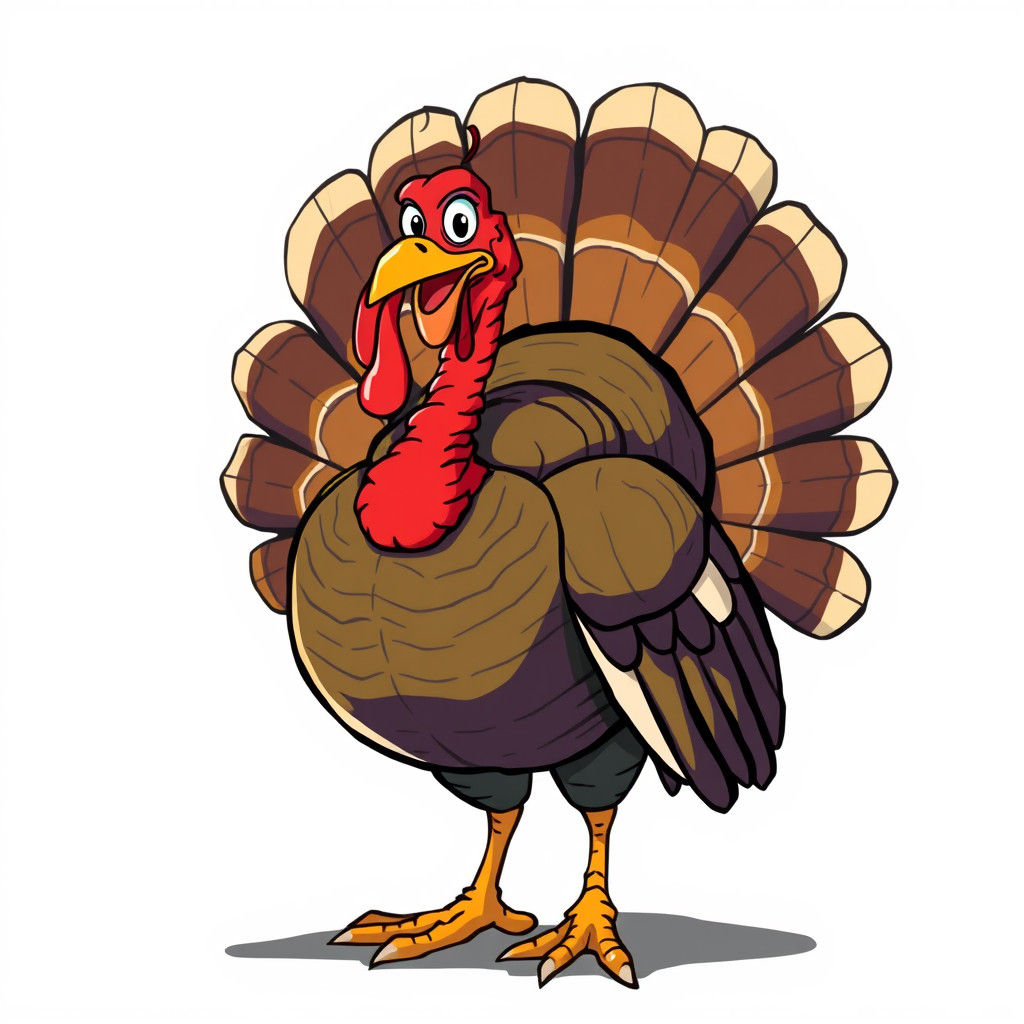 Stylized Turkey Illustration in Futuristic Concept Art Style