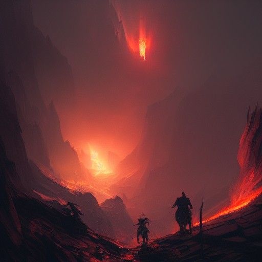 Fire Dragon in Dark Fantasy Art Style