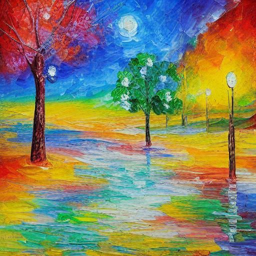 Expressionist Trauma: A Colorful Impasto Oil Painting