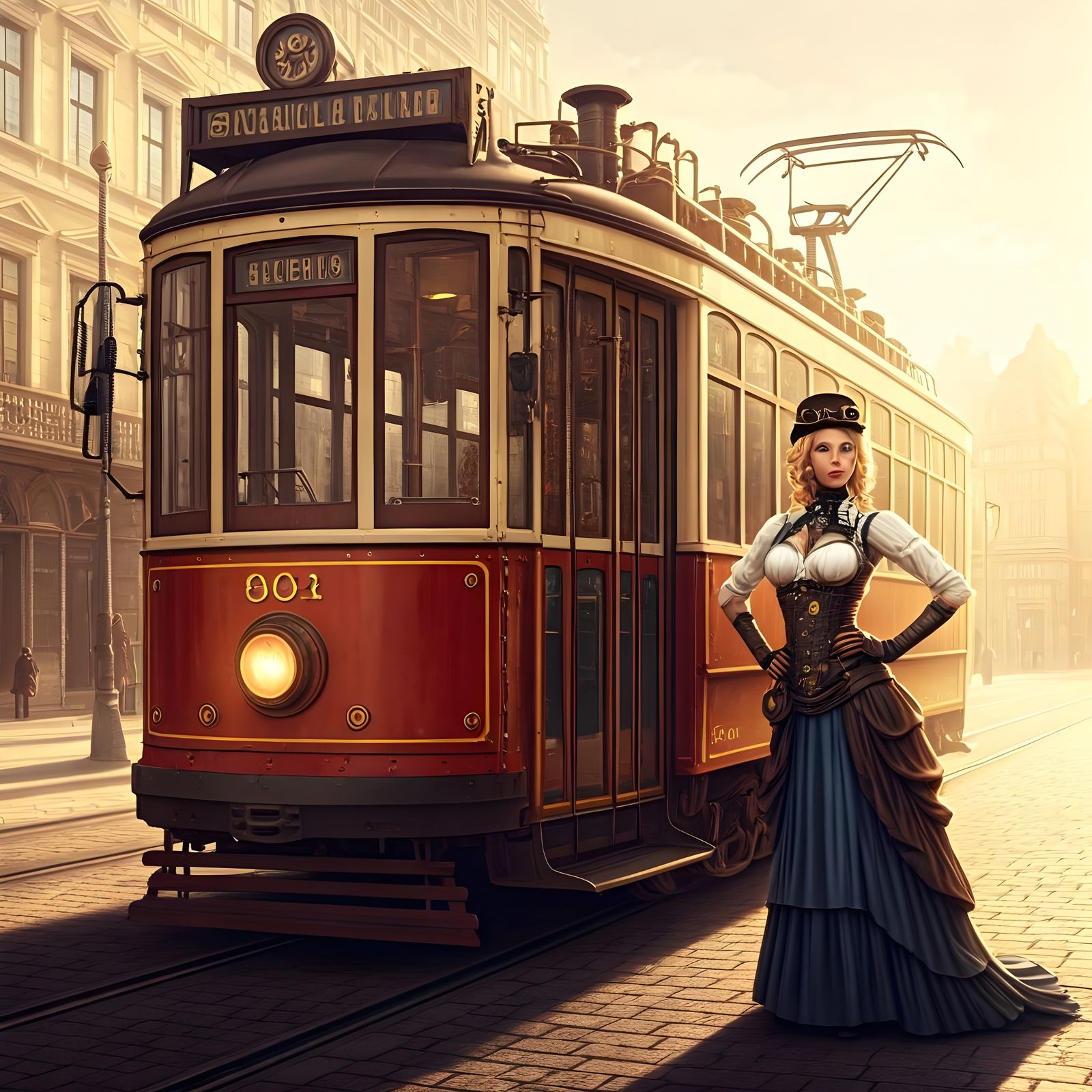 Steampunk tram