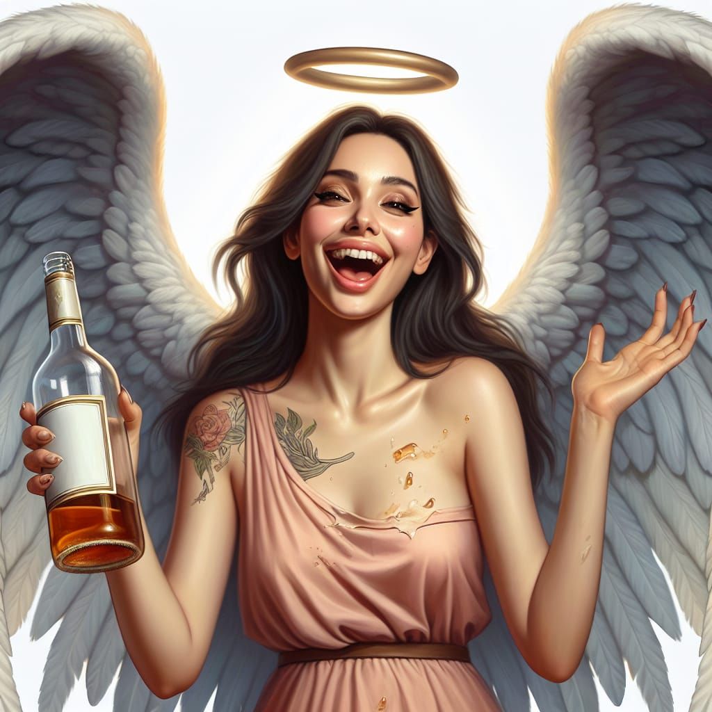 "I'm an angel, I'm a lush" from the song GREED by Ann Wilson (of Heart)