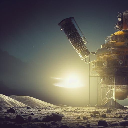 Lunar Factory Crafting Planets: Digital Art