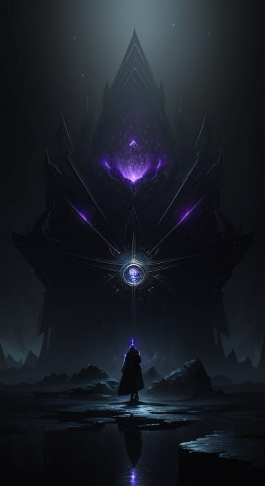Ominous Cosmic Mirror in Dark Fantasy Style