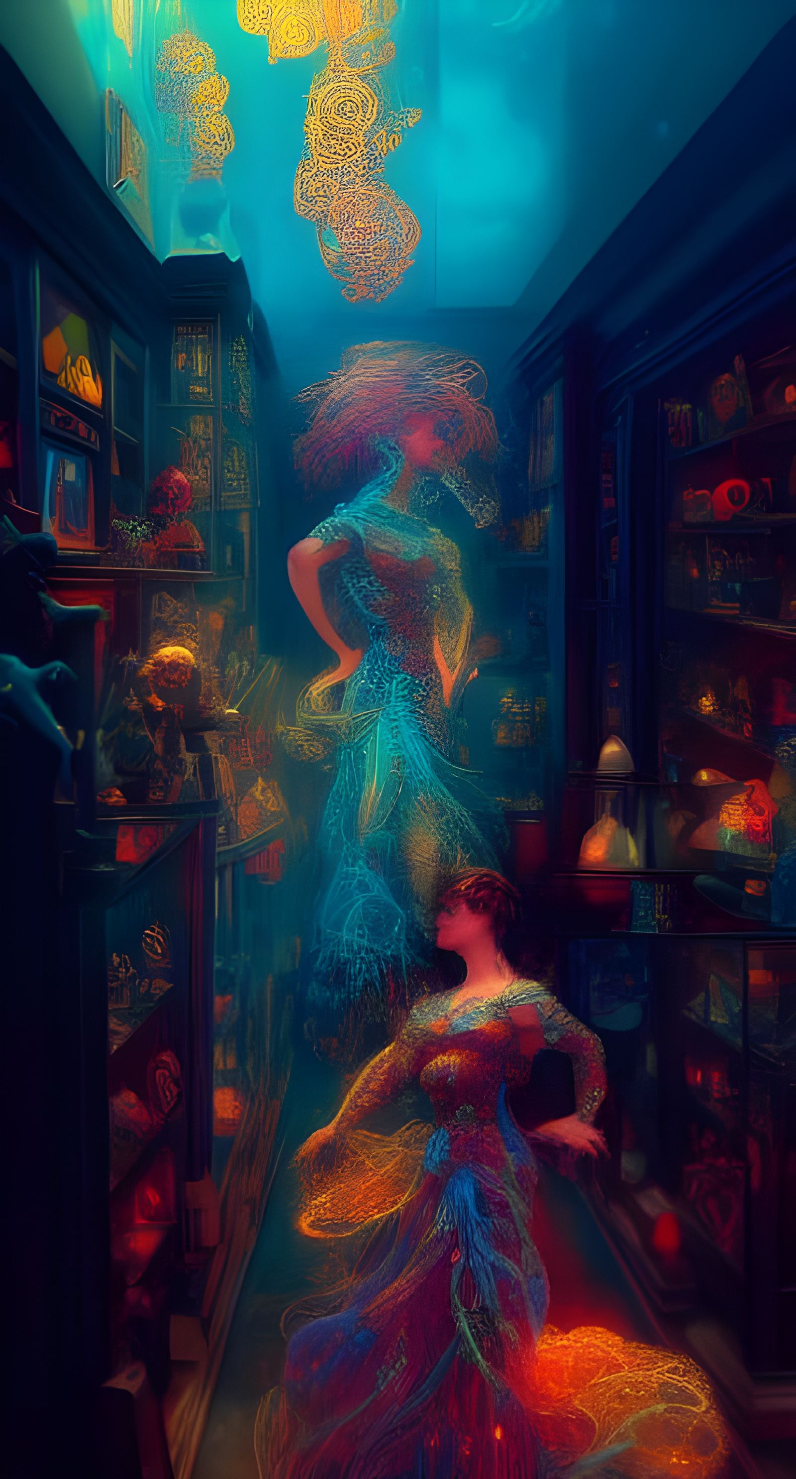 Toy Store Interior with Fractal Iridescence