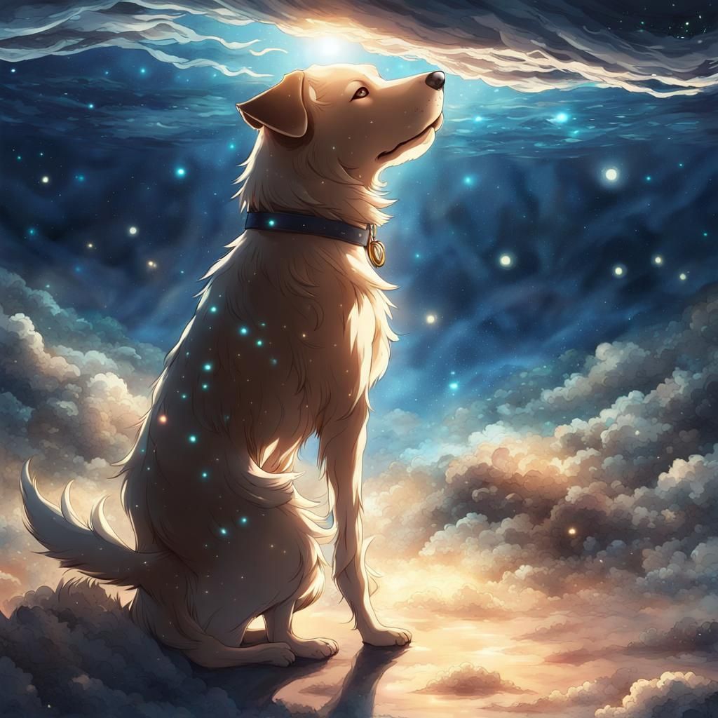 Dog Among the Stars in Anime Style