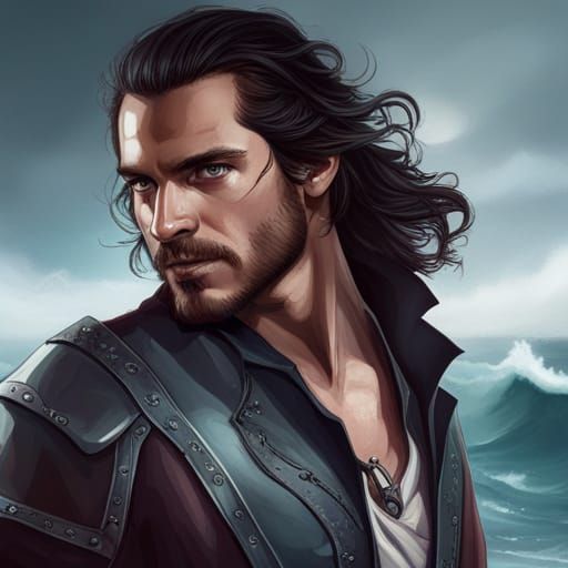 Pirate Portrait in Hyperdetailed Digital Art Style