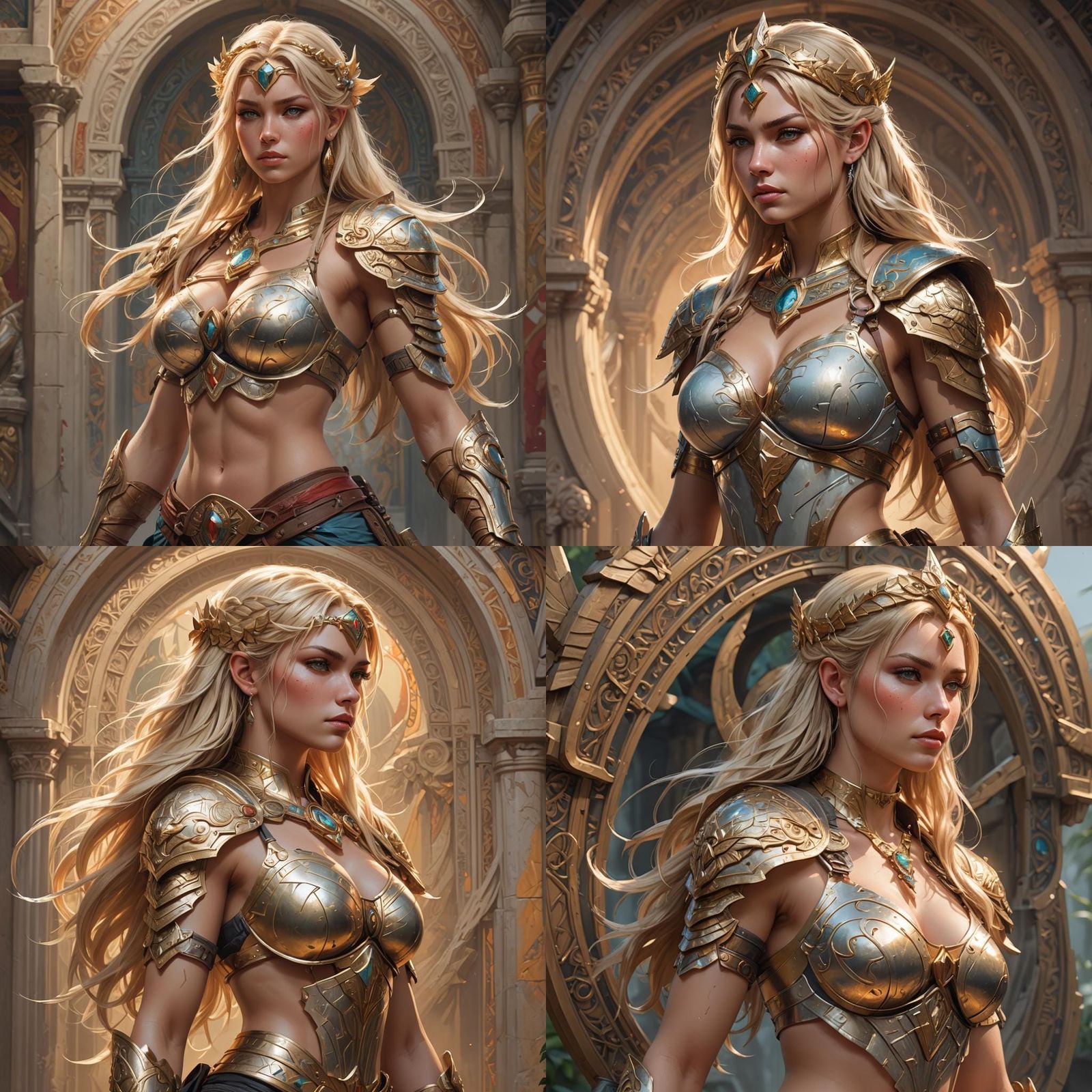 Amazonian Warrior Princess Portrait in Hyperdetailed Style