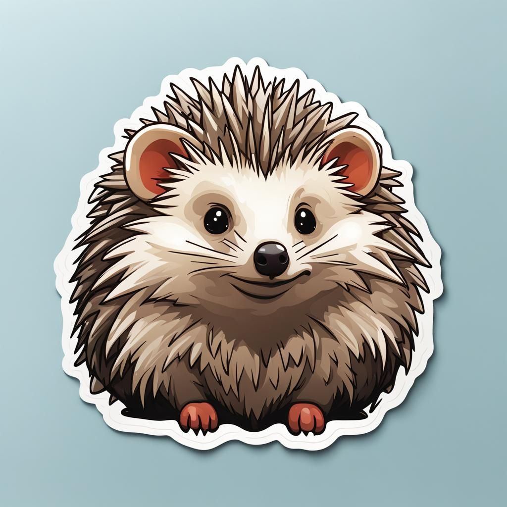 Adorable Hedgehog Sticker Design