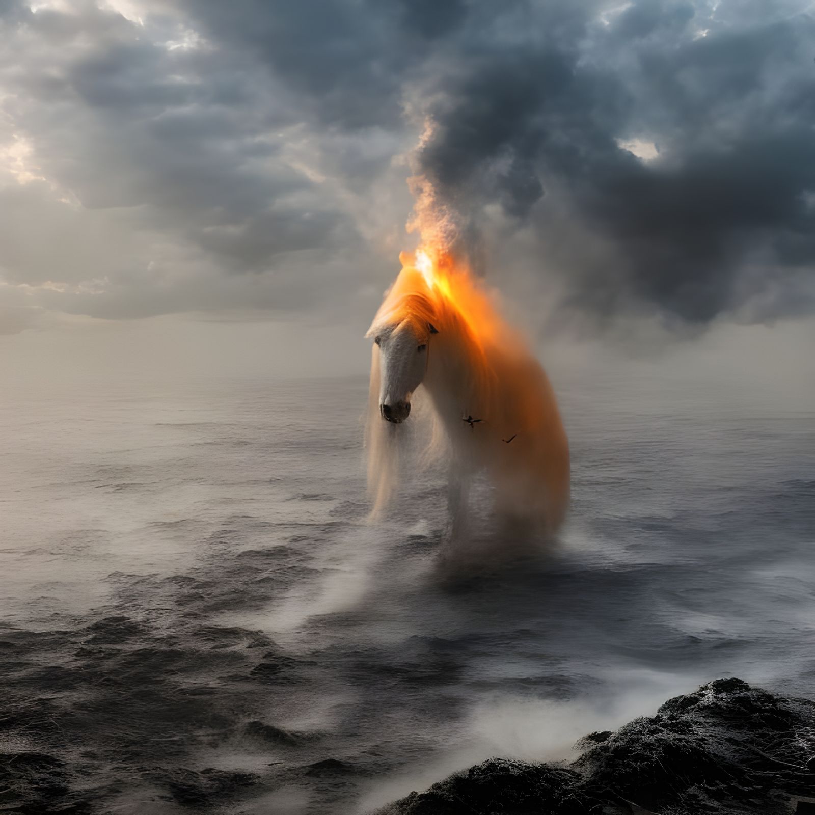 Surreal Cityscape with Bizarre Creatures