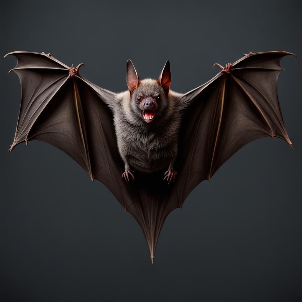 Realistic Hanging Bat Close-Up