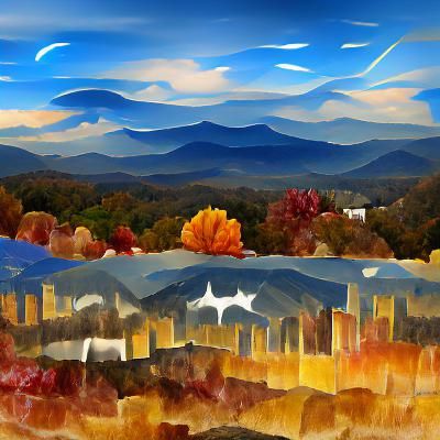 Mountains Meet Autumn Skyline