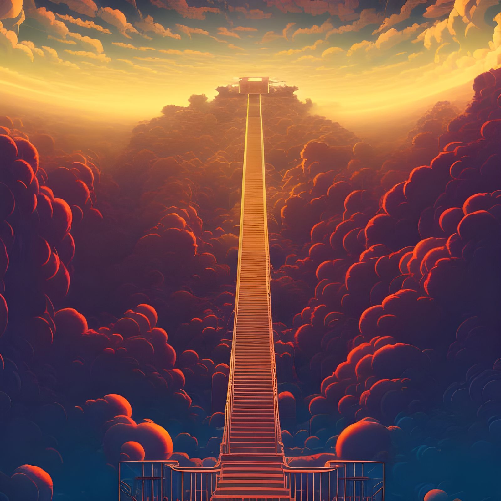 Stairway to Heaven: Epic Digital Illustration