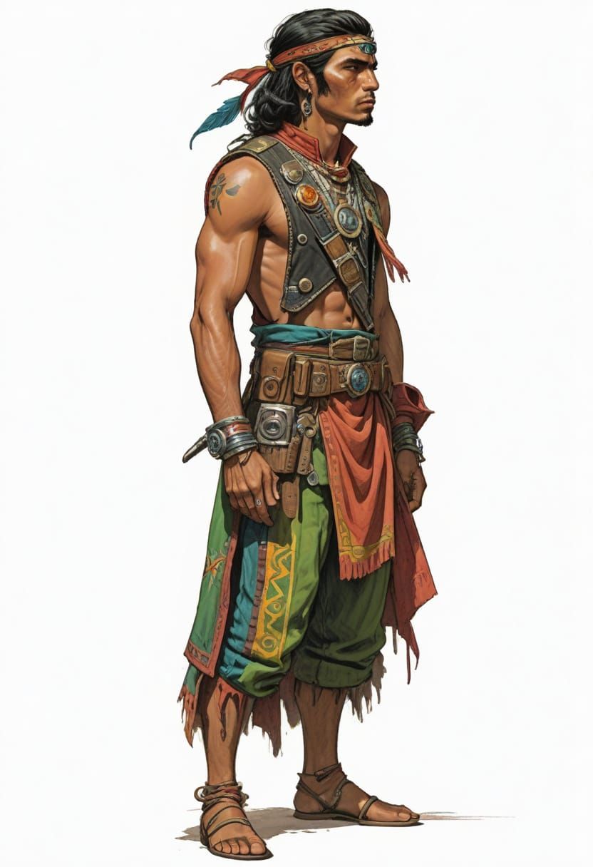 Sci-Fi Nomad Character Portrait in Vivid Colors