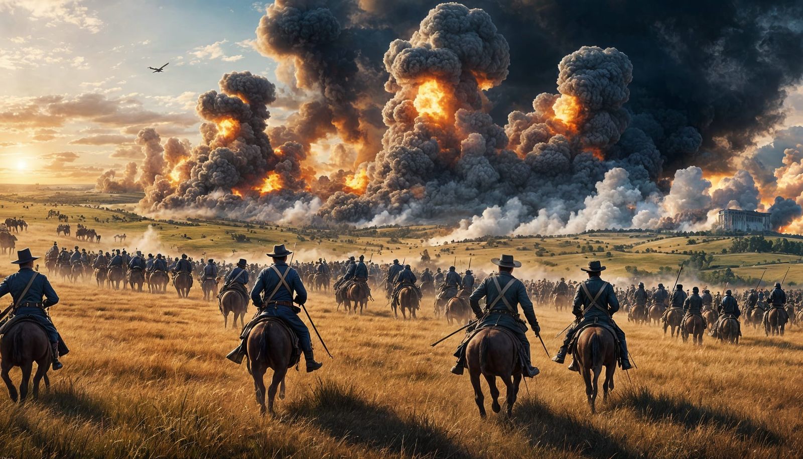 Cartoon Battle of Gettysburg: Epic Digital Painting