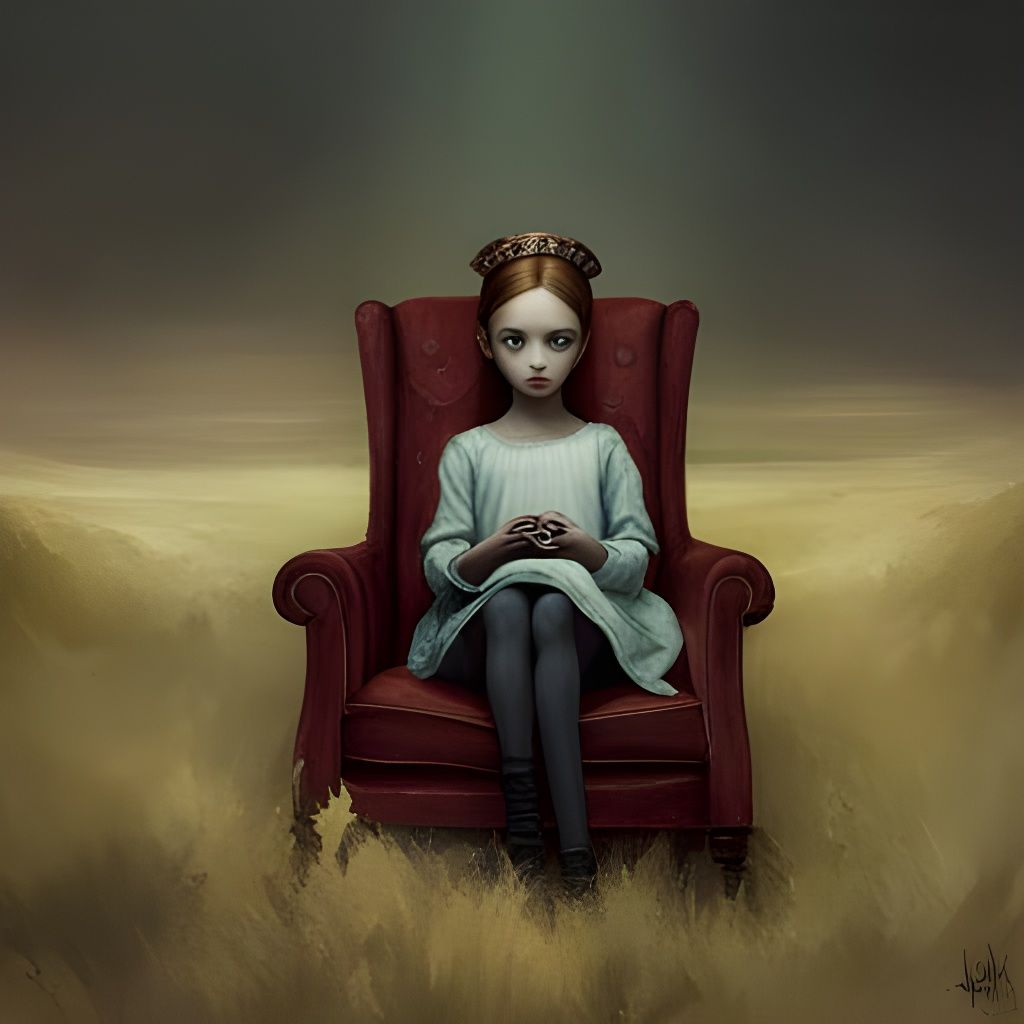 Eerie Haunted Living Room with Broken Doll