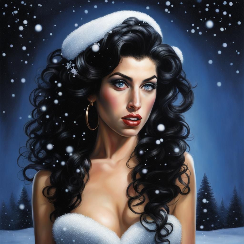 Hyperrealistic Unclad Woman in Snow