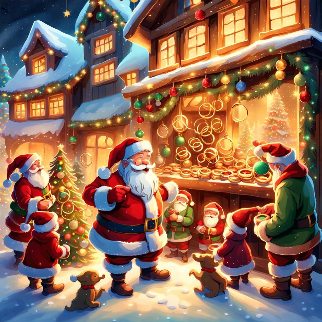Whimsical Santa Claus Concept Art in Golden Hour