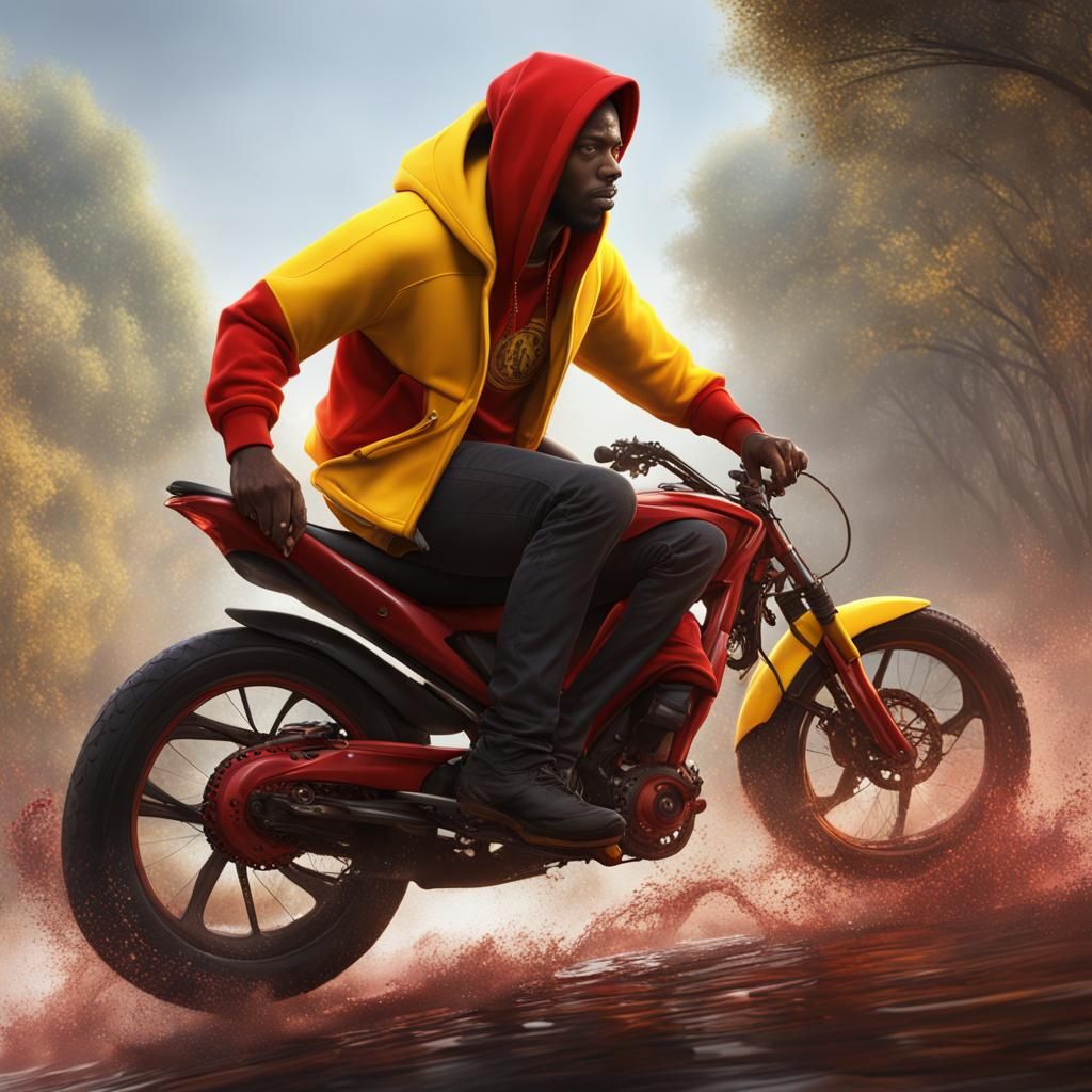 African American Man Rides Horse: Fantasy Concept Art