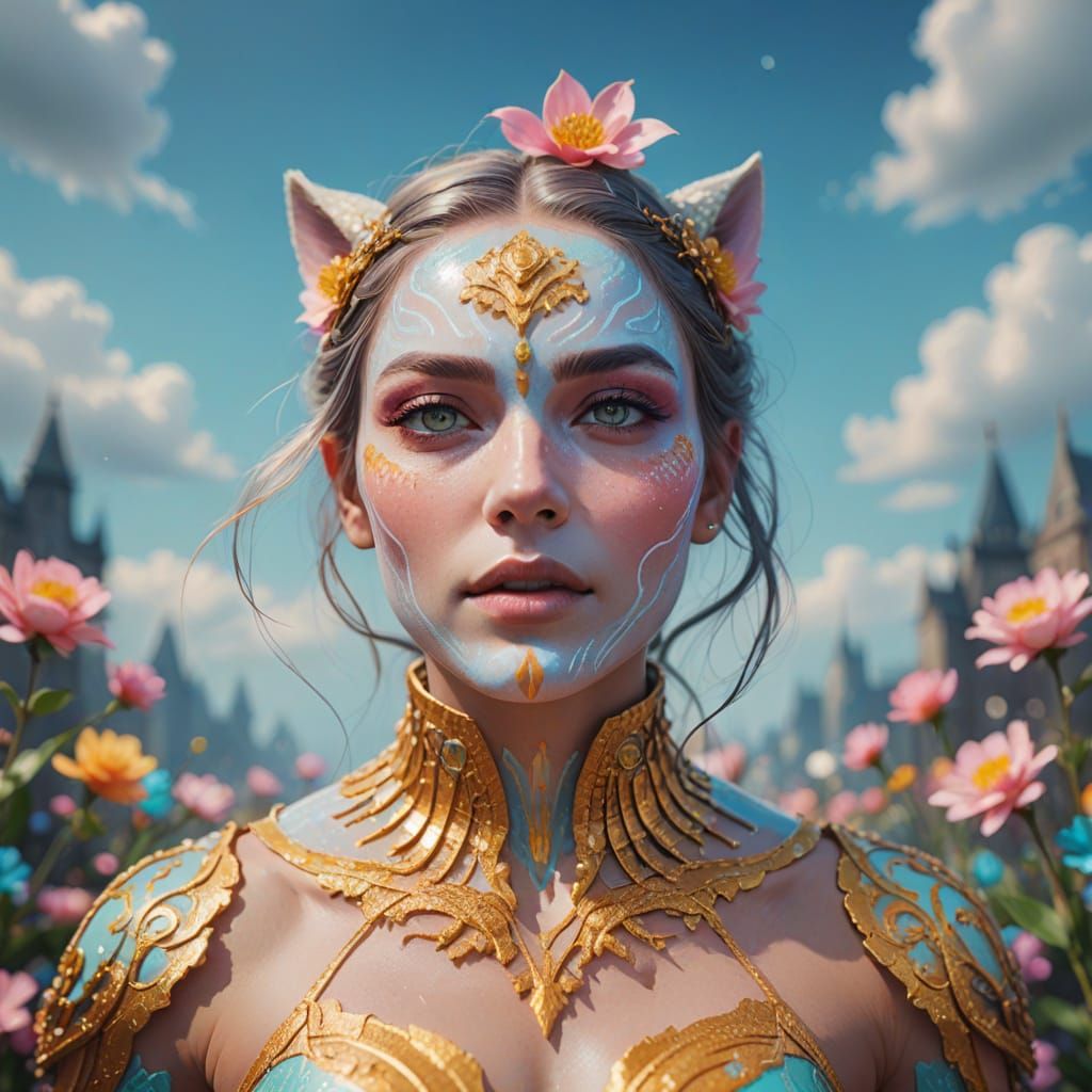 Radiant Nude Figure in Pastel Digital Art