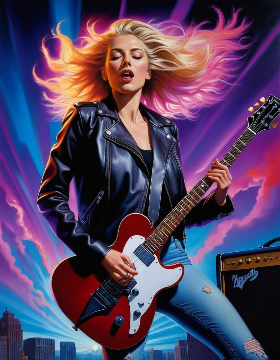 Rockstar Goddess in Mannerist Oil Painting