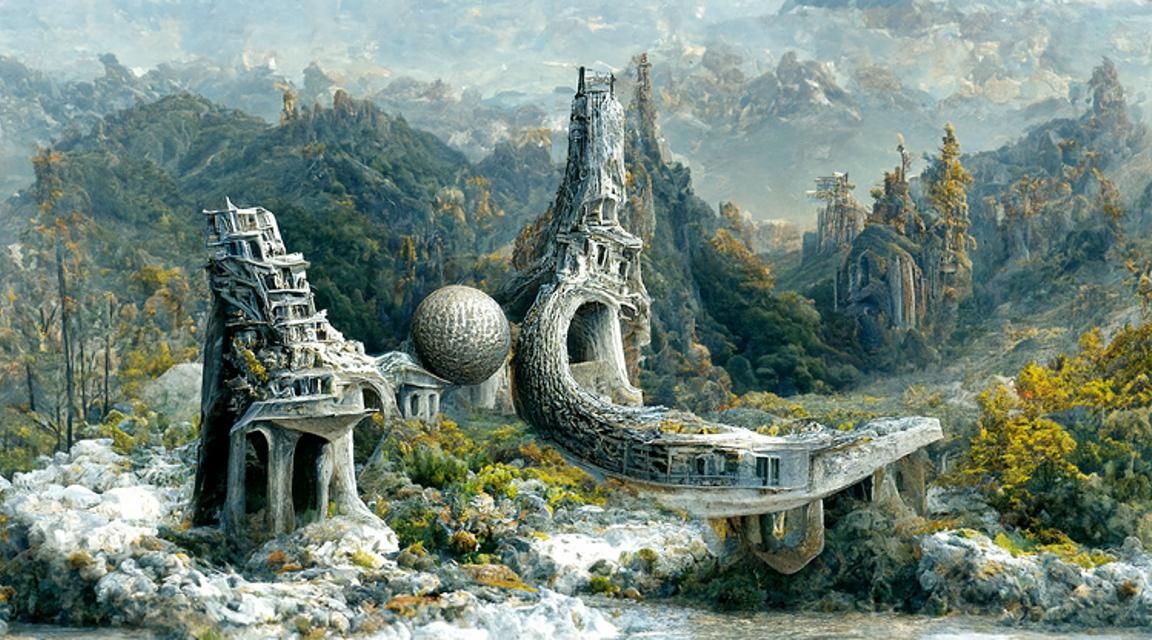 Surreal Architecture Meets Brutalism in Landscape Vista