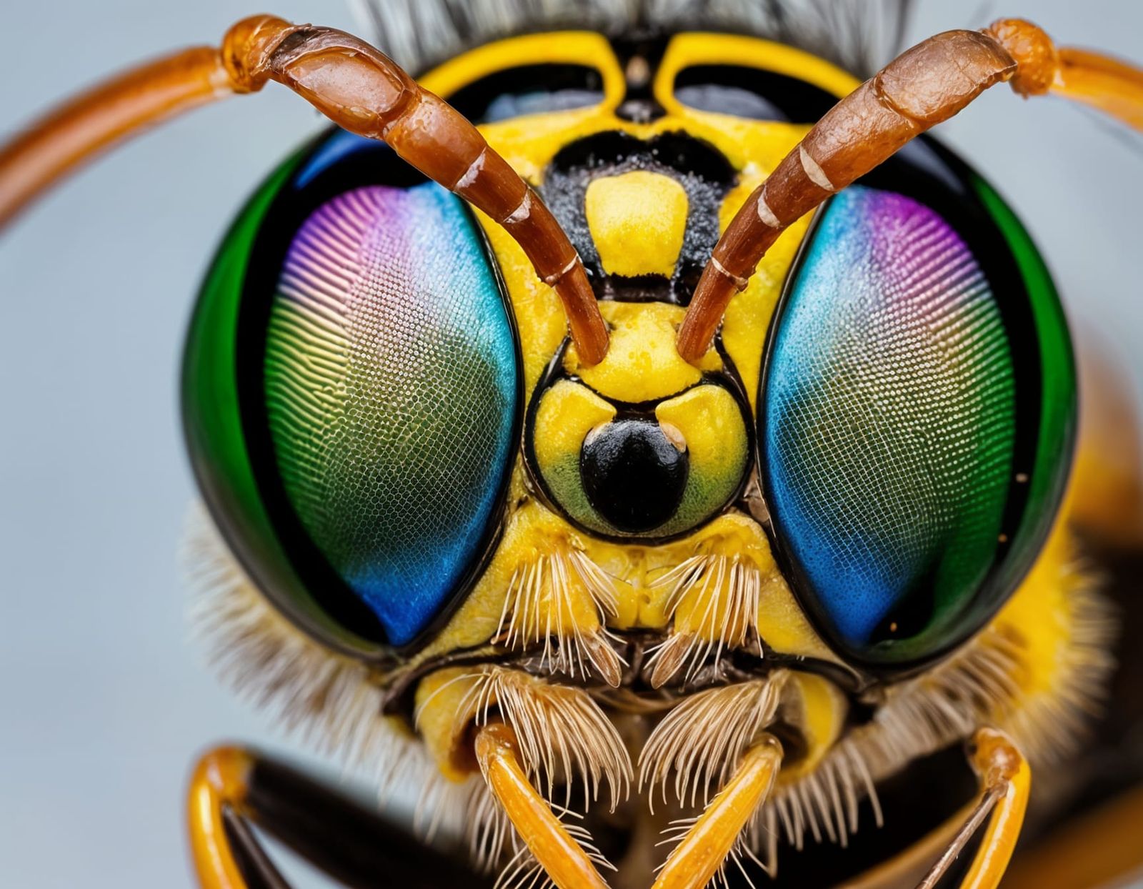 Detailed Macro Photograph of a Wasp