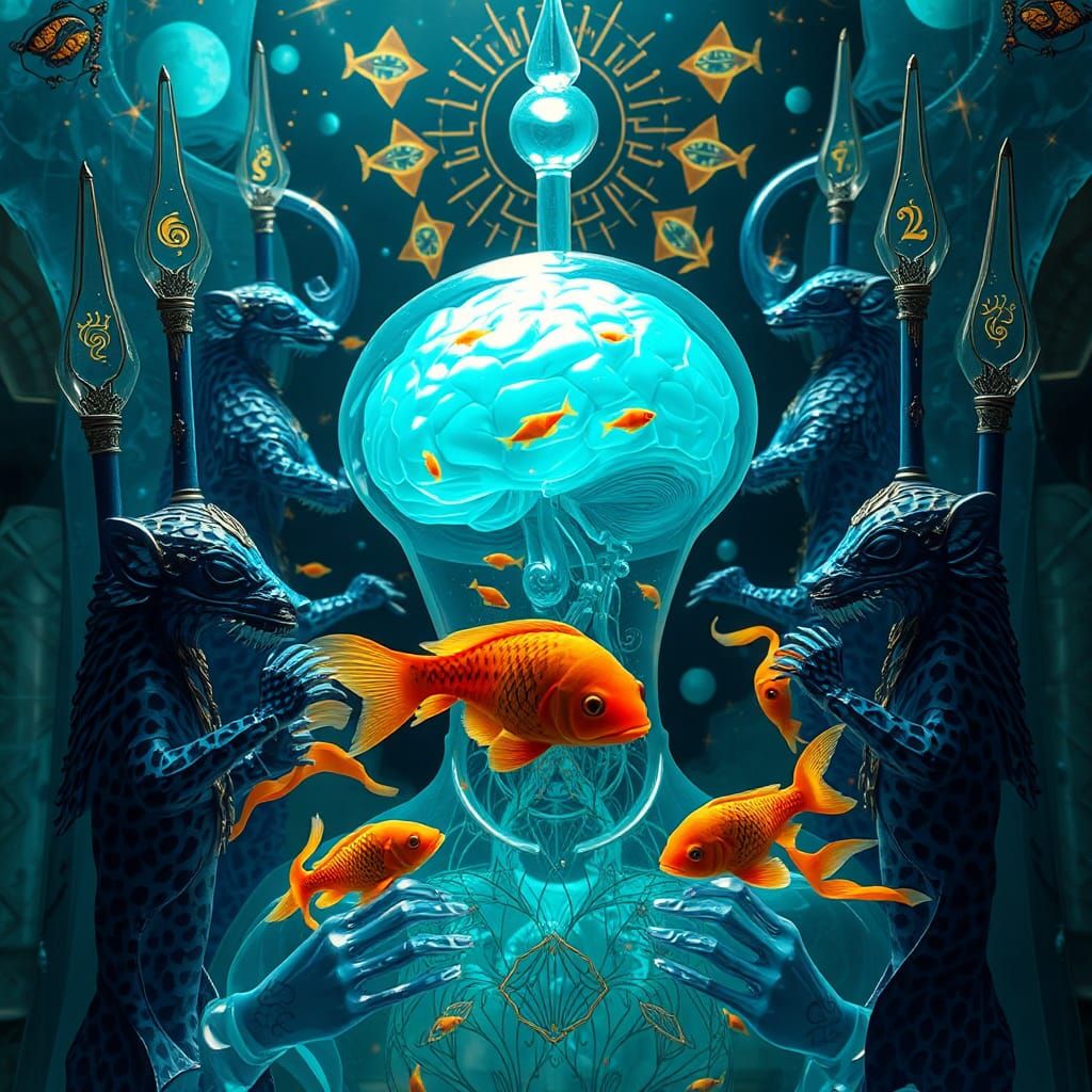 Celestial Shaman with Leopard Gods in Surreal Style