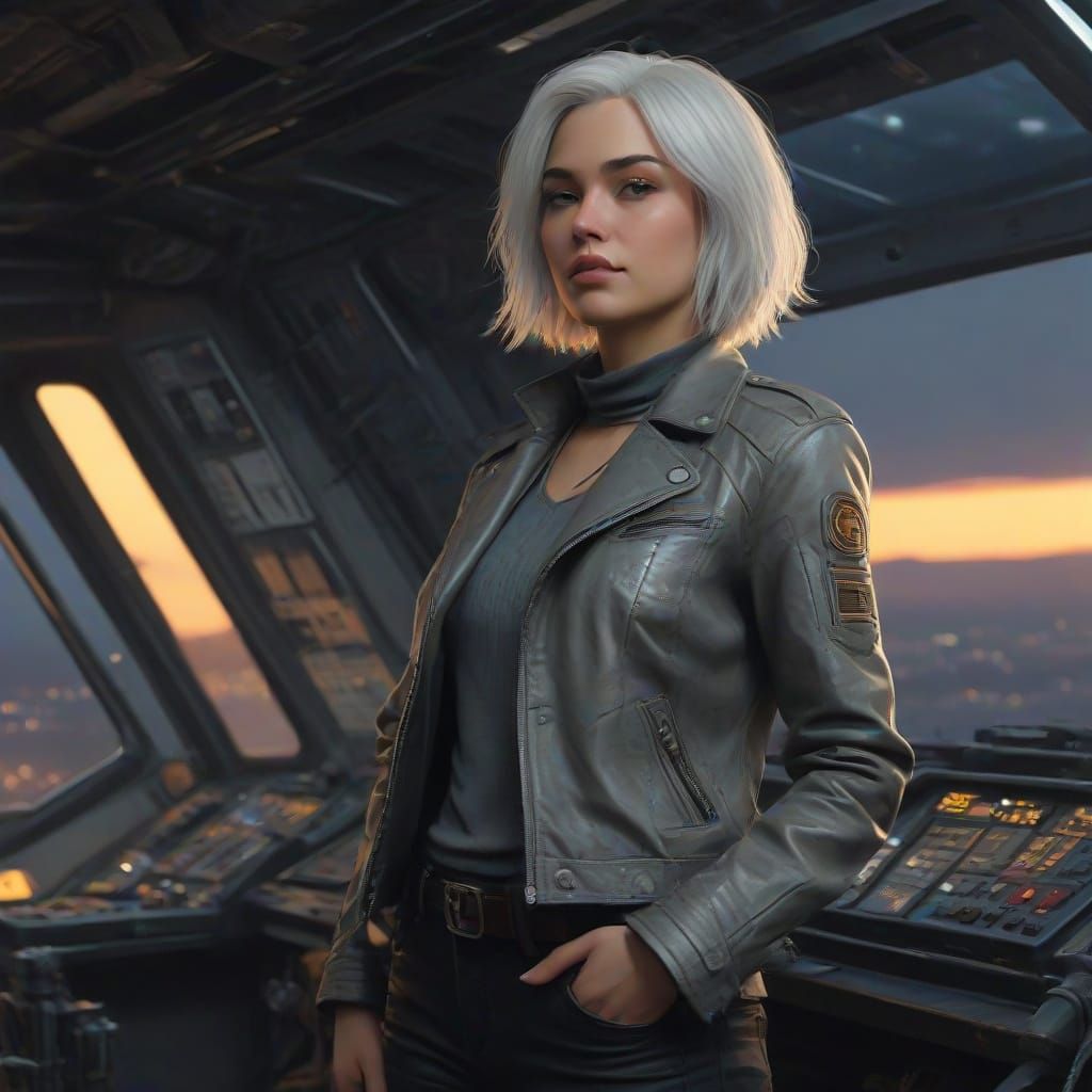 Stunning Female Space Smuggler in Industrial Futurism Style