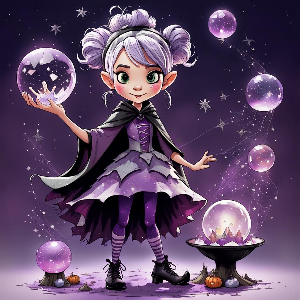 Cute Fairy Witch Character in 3D Digital Art