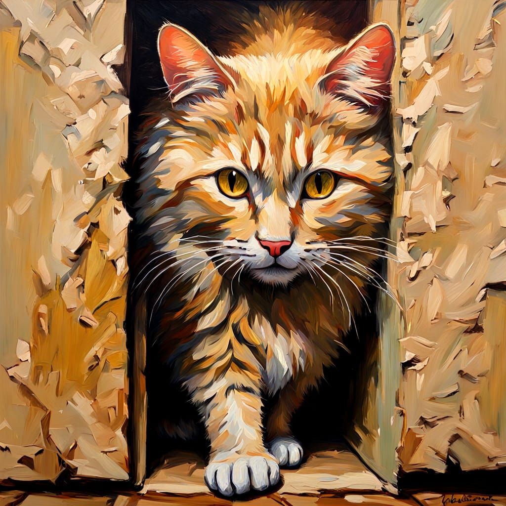 Mouse Hunt: An Expressionist Impasto Painting