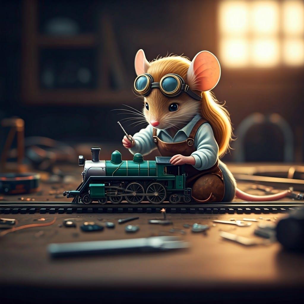 Tiny Inventor Gadget Hackwrench Repairs Miniature Steam Trai...