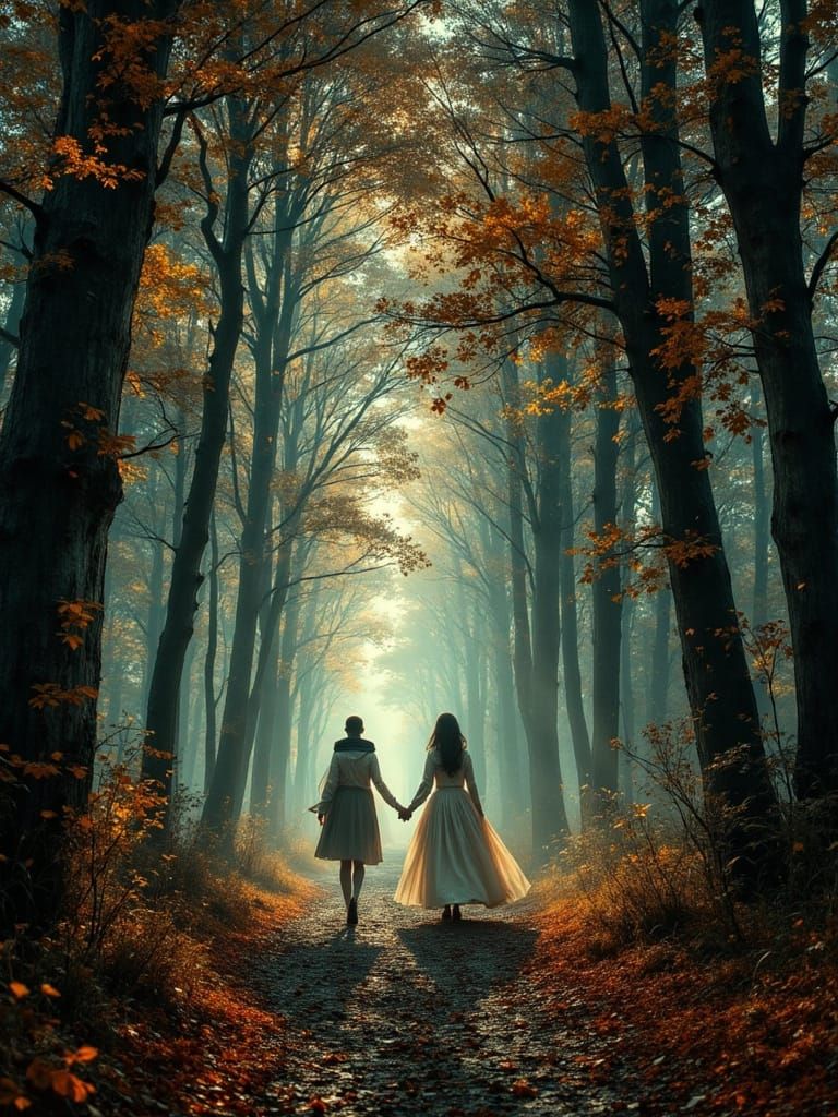 Fairy Tale Scene in Manhwa Glitchcore Style