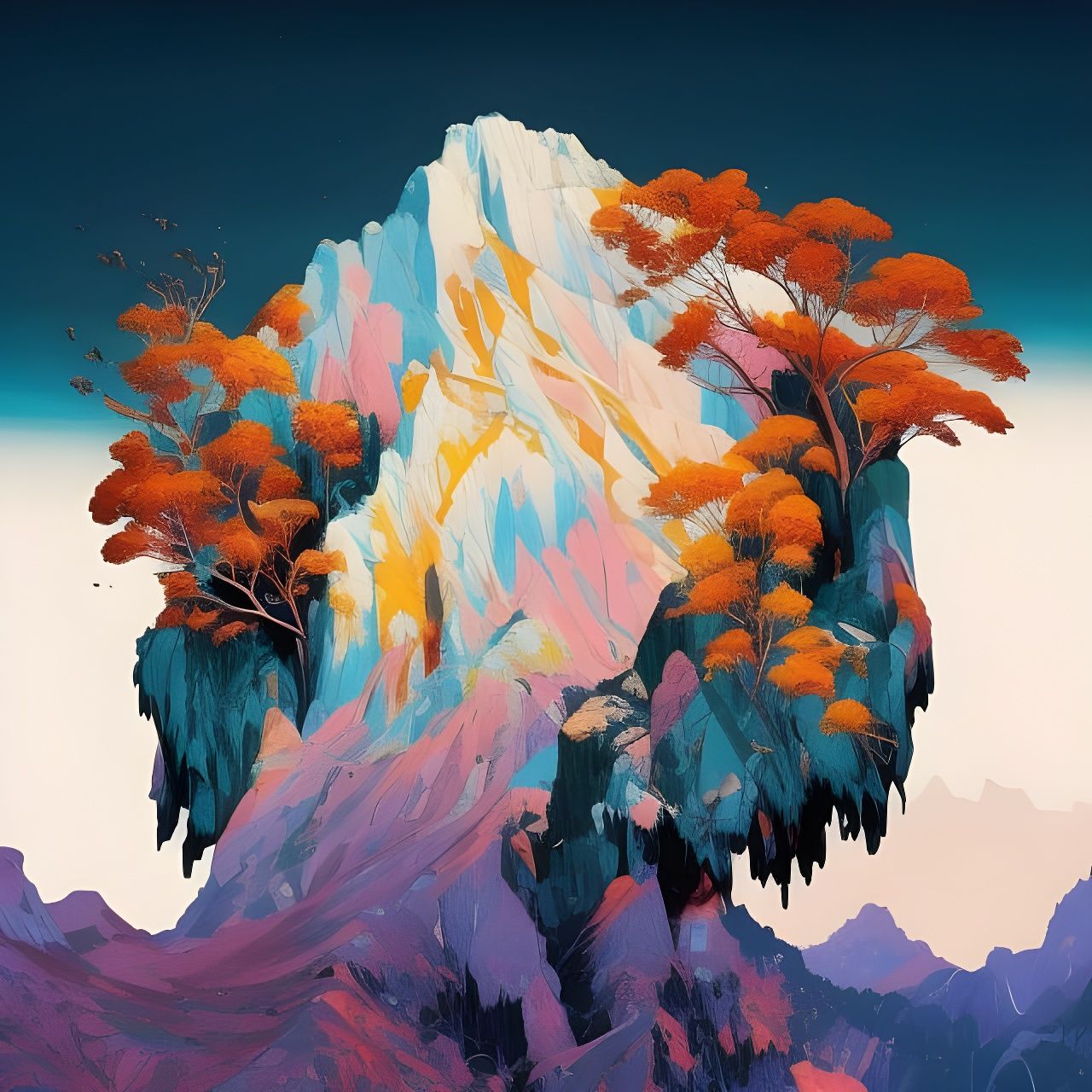 Scenic Mountain View in Ghibli-Inspired Style