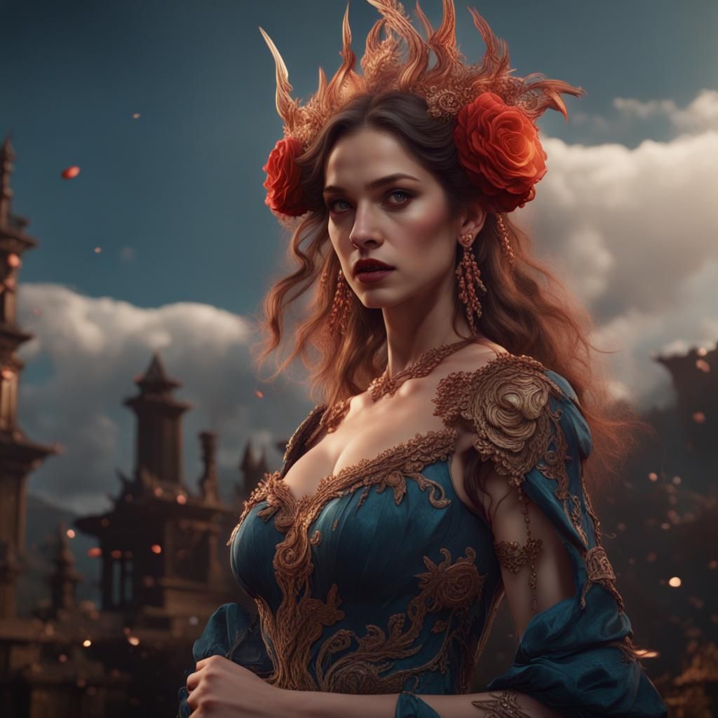 Detailed Feminine Portrait in a Fantasy Style