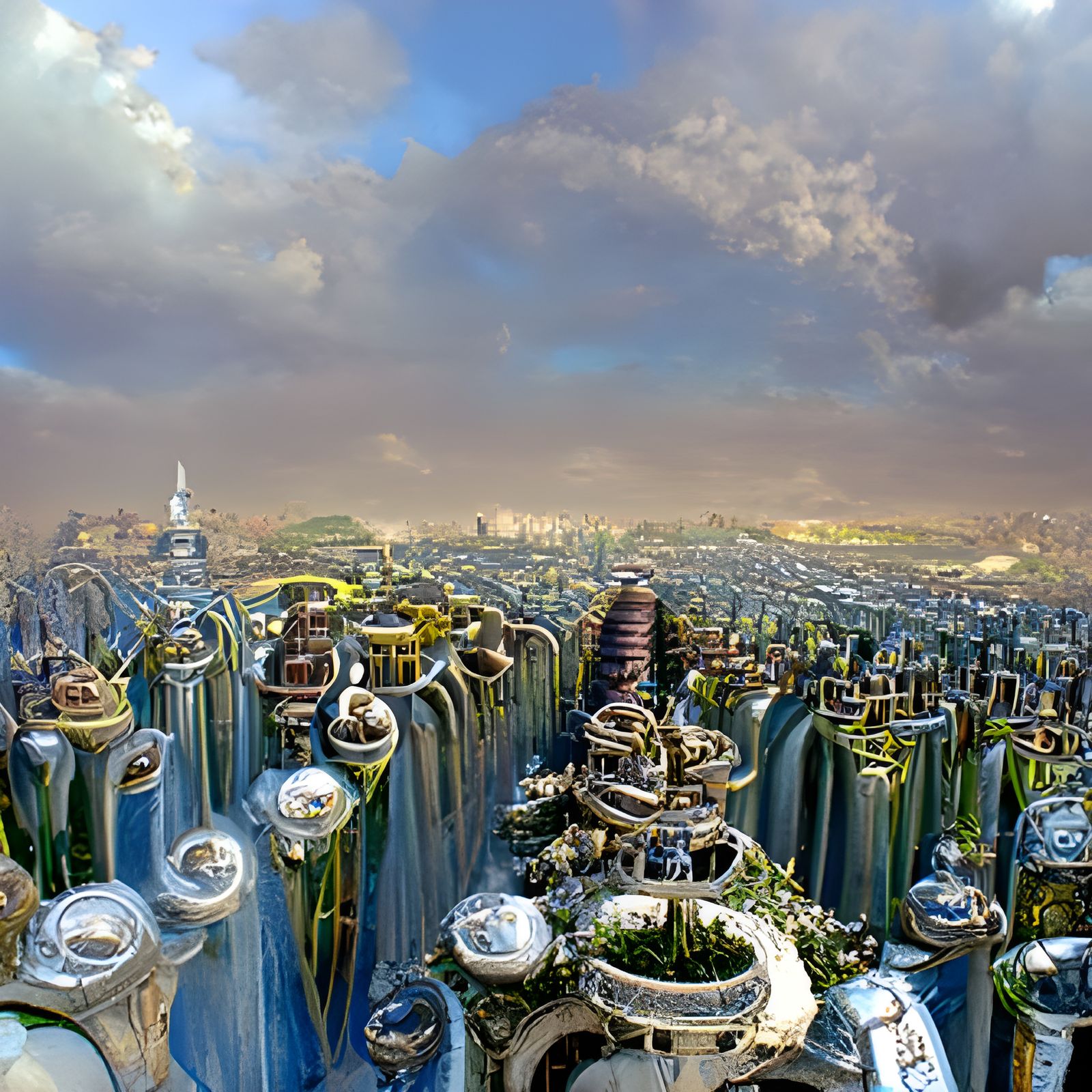 Spectacular Solar-Punk Cityscape in Digital Art