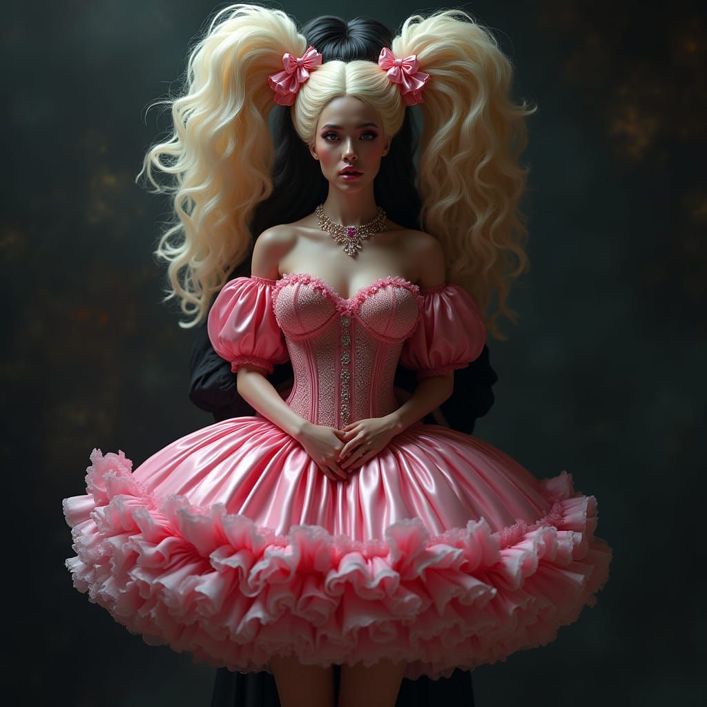 Victorian Woman Meets Mafia Power in Stunning Contrast